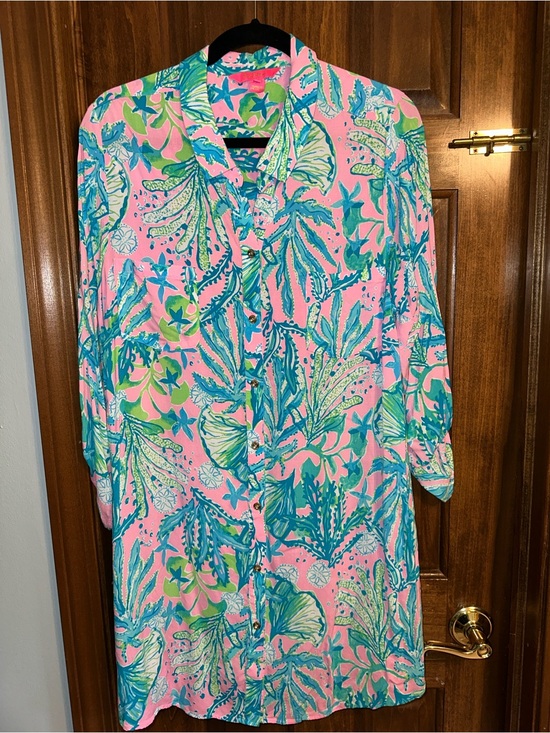Lilly Pulitzer Dresses & Skirts - Lilly Pulitzer Pink, Teal & Lime Tropical Print Tunic